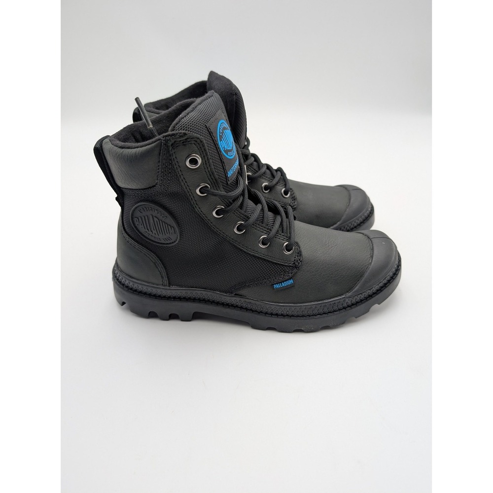Palladium Boots Mens Size 4‎ Black Waterproof Leather Ankle Combat 73234-001-M